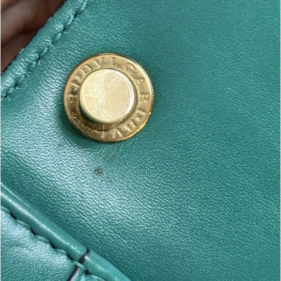 Bvlgari Serpenti Forever Emerald Green Leather Crossbody Bag With Gold Chain Str - Picture 13 of 16